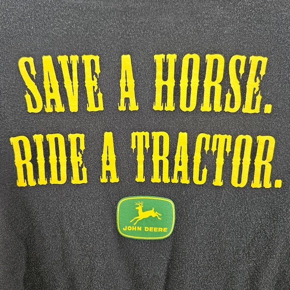 John Deere Kids Large‎ Long Sleeve Shirt Tractor Graphic Tee Black 100% Cotton - Picture 2 of 4